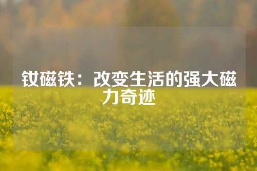 钕磁铁：改变生活的强大磁力奇迹