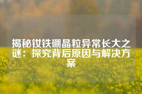 揭秘钕铁硼晶粒异常长大之谜：探究背后原因与解决方案