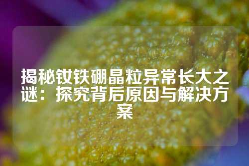 揭秘钕铁硼晶粒异常长大之谜：探究背后原因与解决方案