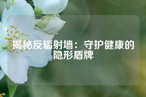 揭秘反辐射墙：守护健康的隐形盾牌
