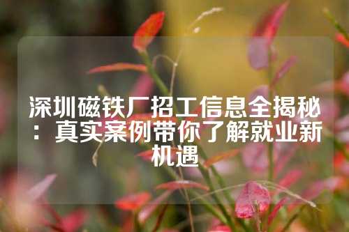 深圳磁铁厂招工信息全揭秘：真实案例带你了解就业新机遇