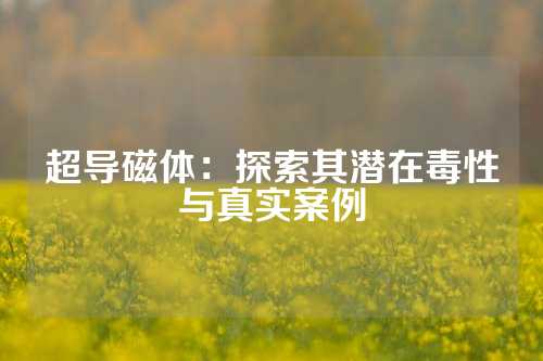 超导磁体：探索其潜在毒性与真实案例