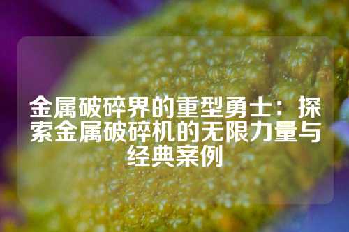 金属破碎界的重型勇士：探索金属破碎机的无限力量与经典案例
