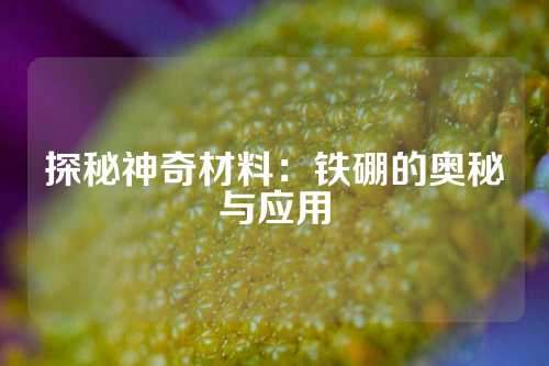 探秘神奇材料：铁硼的奥秘与应用
