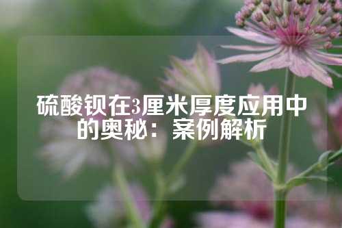 硫酸钡在3厘米厚度应用中的奥秘：案例解析